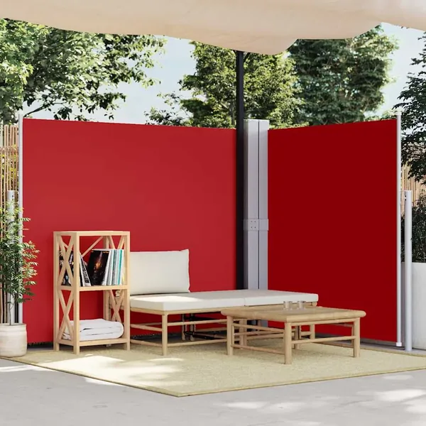 Auvent latéral rétractable Rouge 160 x 600 cm