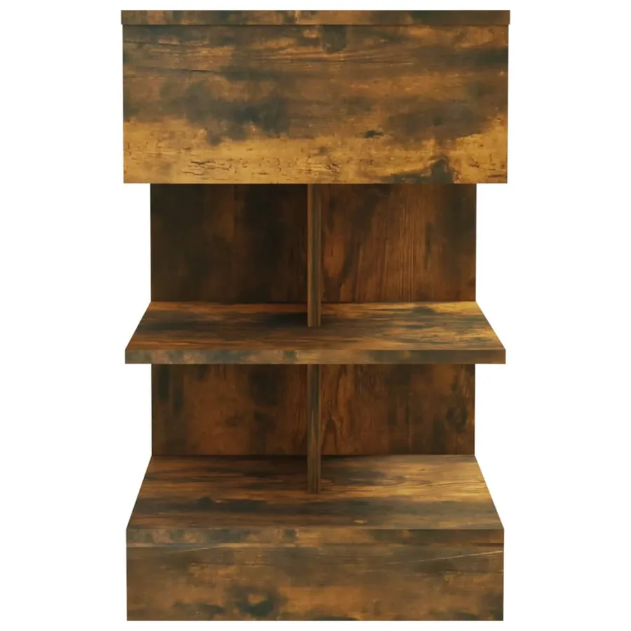 Tables de chevet 2 pcs chêne fumé 40x35x65 cm bois d’ingénierie - 6