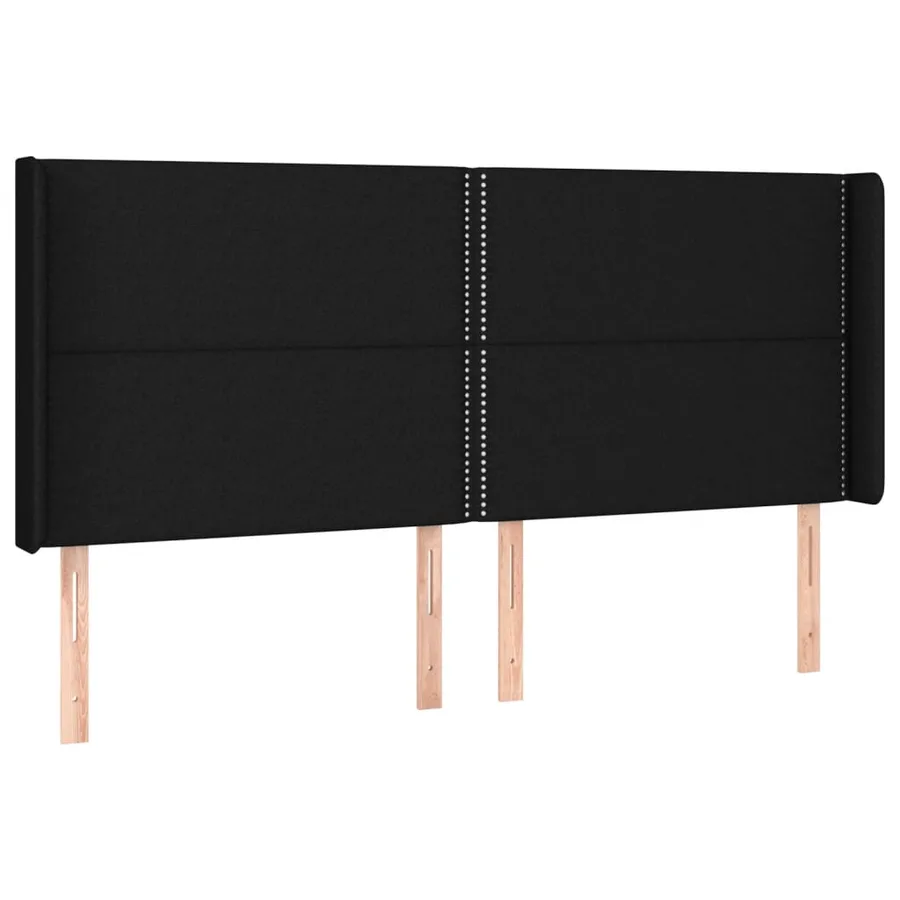 Tête de lit à LED Noir 183x16x118/128 cm Tissu - 3