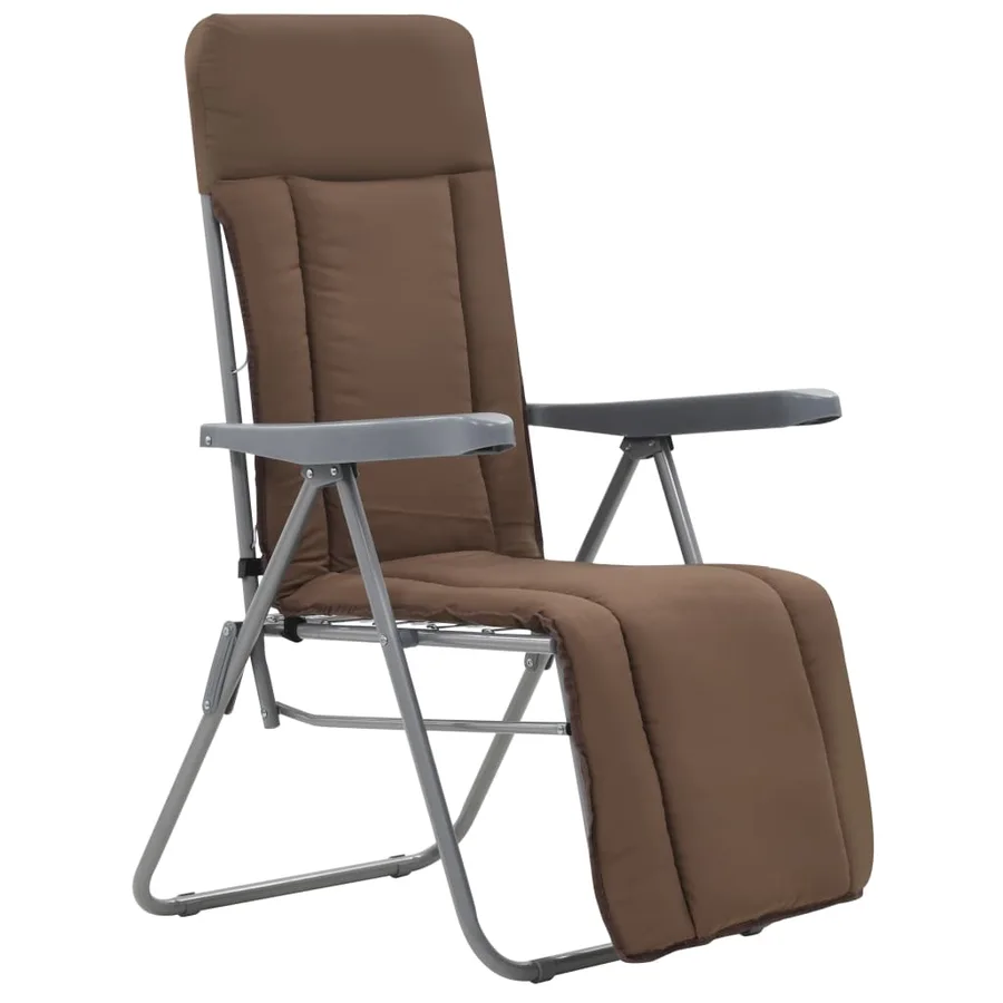 Chaises pliables de jardin avec coussins lot de 2 Marron - 2