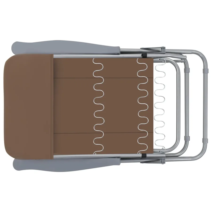 Chaises pliables de jardin avec coussins lot de 2 Marron - 6