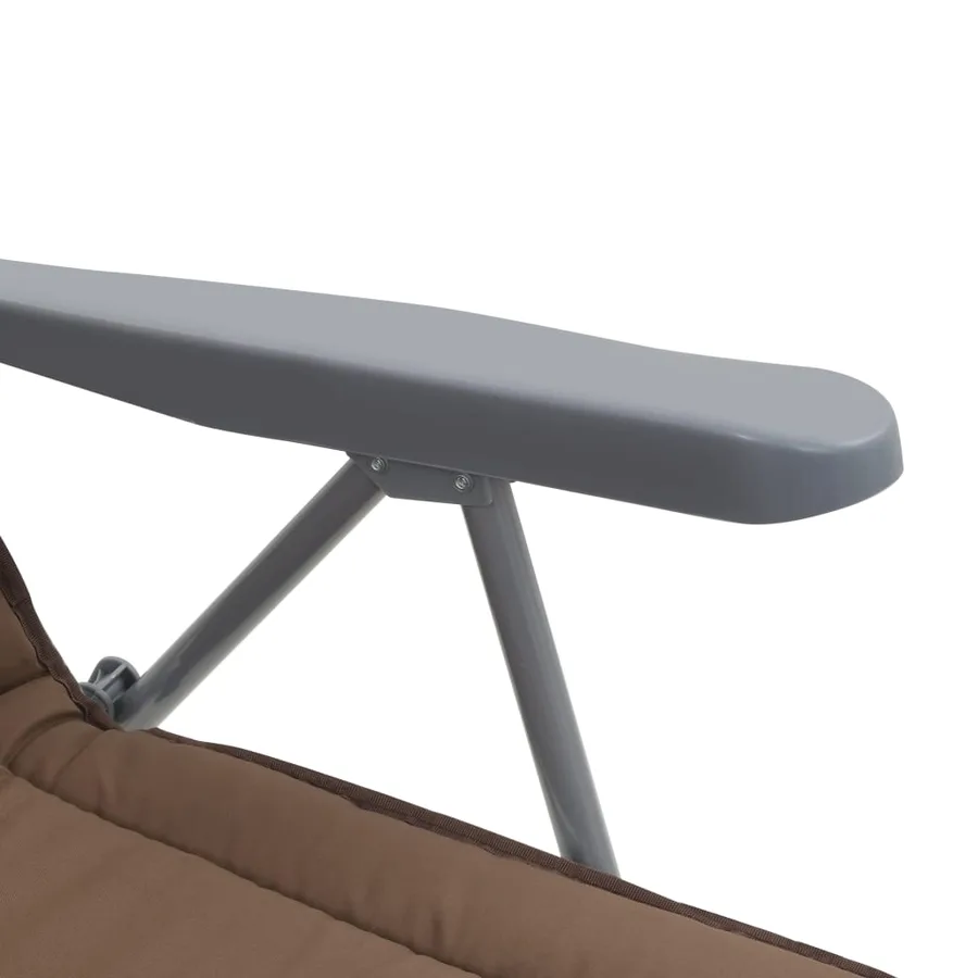 Chaises pliables de jardin avec coussins lot de 2 Marron - 8