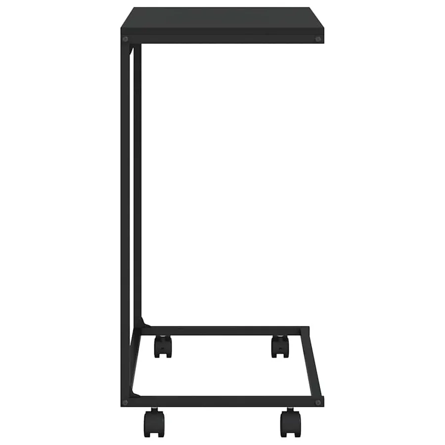 Table d'appoint avec roues noir 55x35x70 cm bois d'ingénierie - 5
