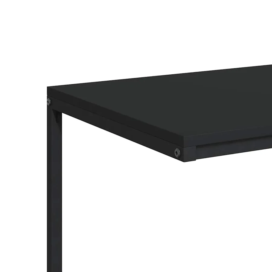 Table d'appoint avec roues noir 55x35x70 cm bois d'ingénierie - 7