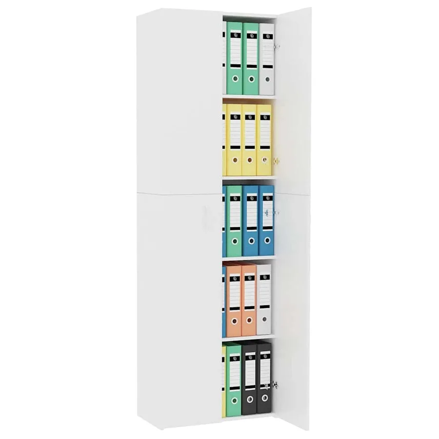 Armoire de bureau Blanc 60 x 32 x 190 cm Bois d'ingénierie - 4