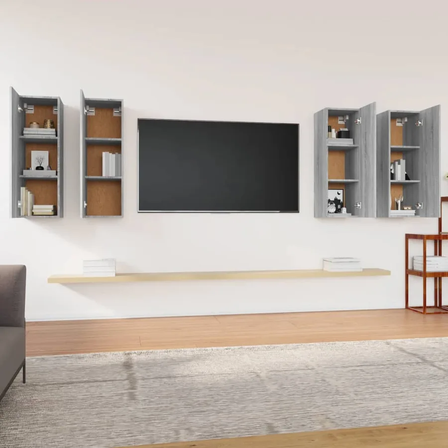 Meubles TV 4 pcs Sonoma gris 30,5x30x90 cm Bois d'ingénierie - 3