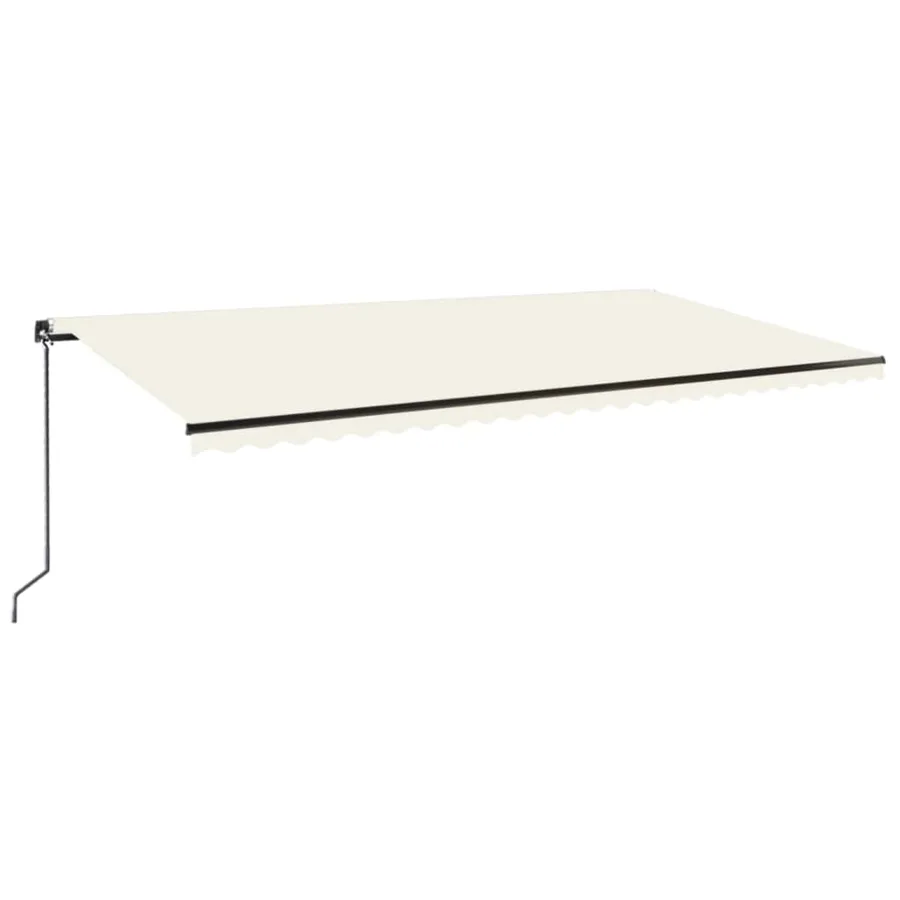 Auvent manuel rétractable avec LED 600x300 cm Crème - 2