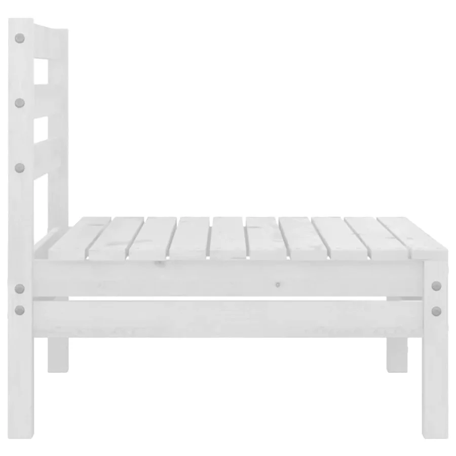 Canapés centraux de jardin 4 pcs Blanc Bois de pin massif - 4