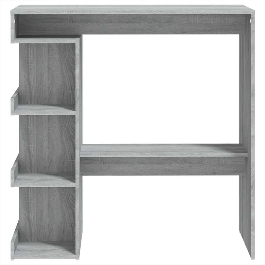 Table de bar et étagère de rangement Sonoma gris 100x50x101,5cm - 5