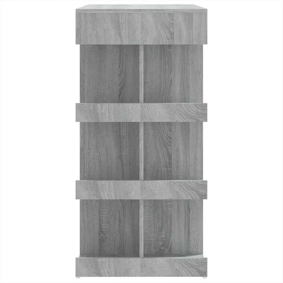 Table de bar et étagère de rangement Sonoma gris 100x50x101,5cm - 6