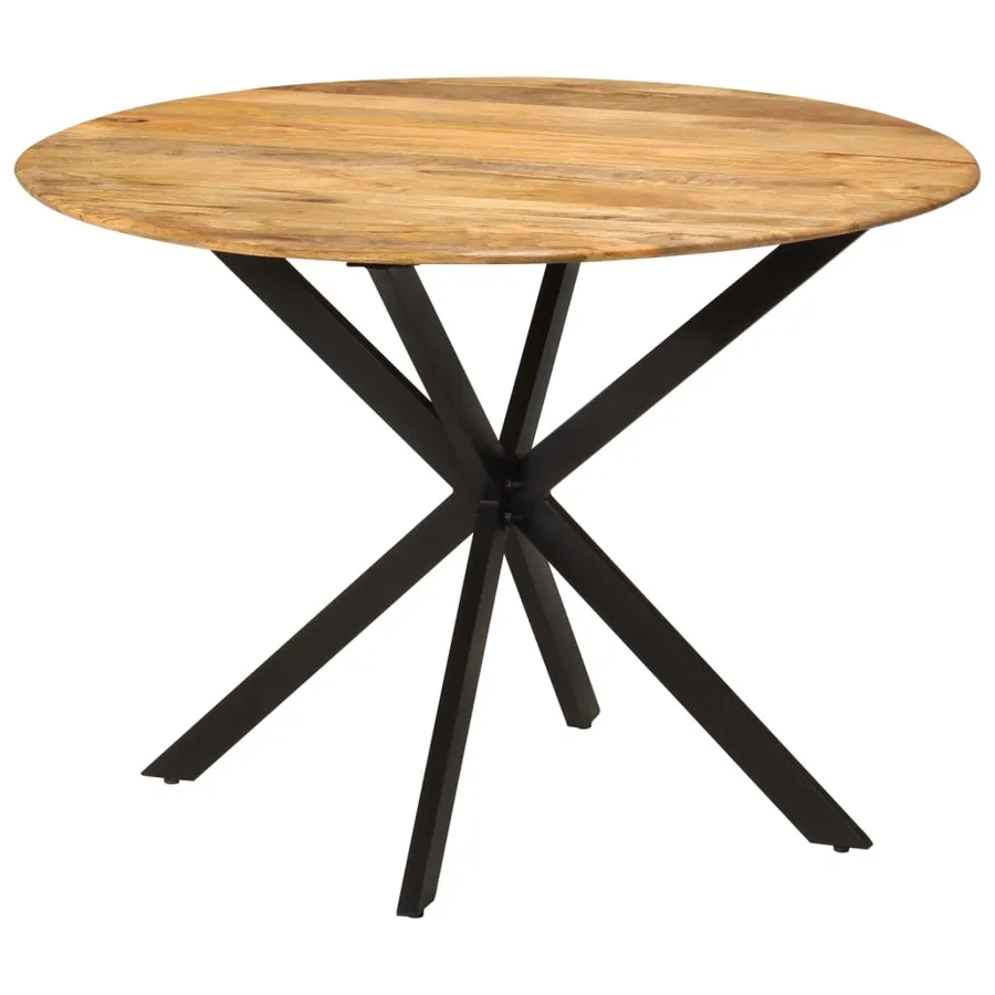 Table à dîner Ø110x78 cm Bois de manguier massif et acier - 10