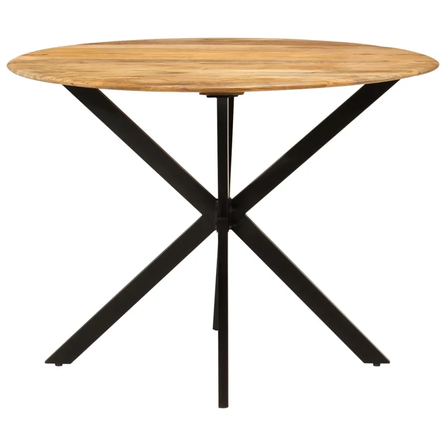 Table à dîner Ø110x78 cm Bois de manguier massif et acier - 11