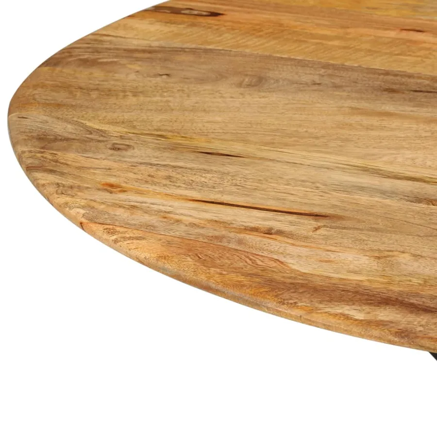 Table à dîner Ø110x78 cm Bois de manguier massif et acier - 3