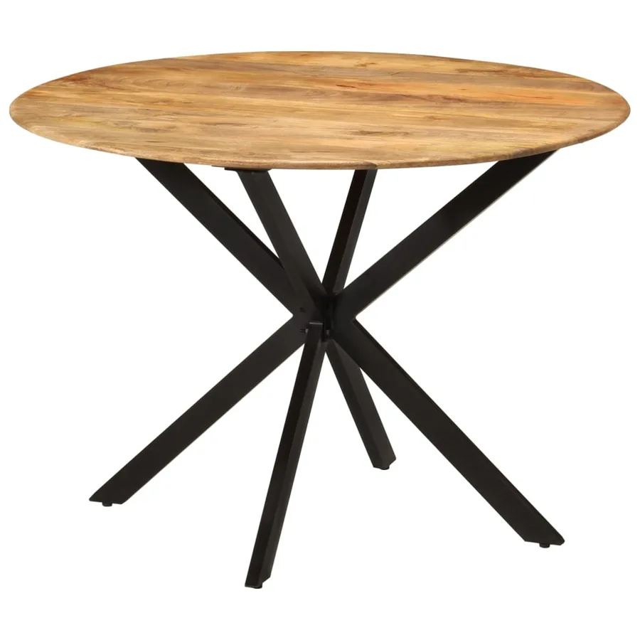 Table à dîner Ø110x78 cm Bois de manguier massif et acier - 8