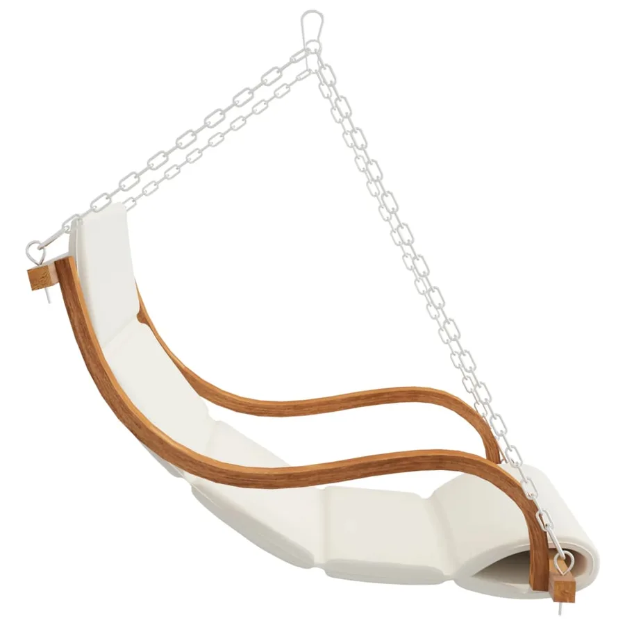 Chaise balançoire avec coussin bois d'épicéa avec finition teck - 4