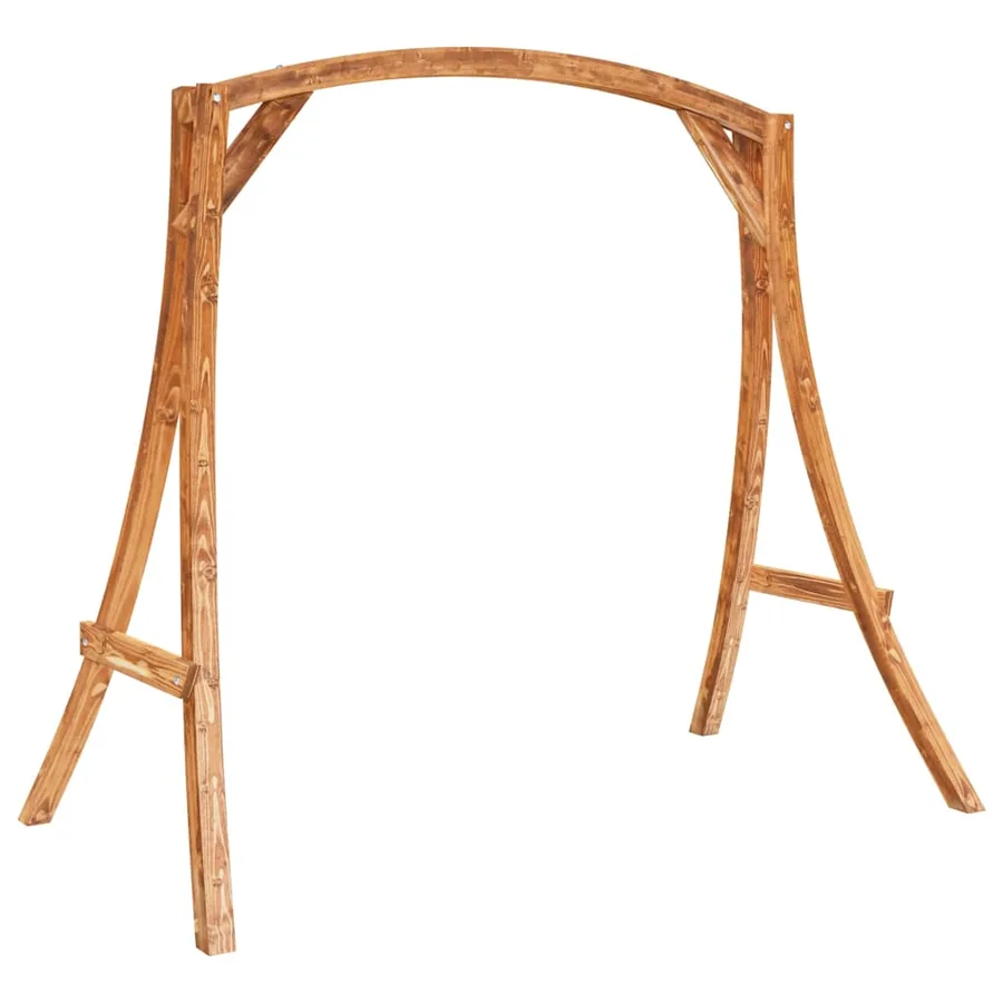 Chaise balançoire avec coussin bois d'épicéa avec finition teck - 5