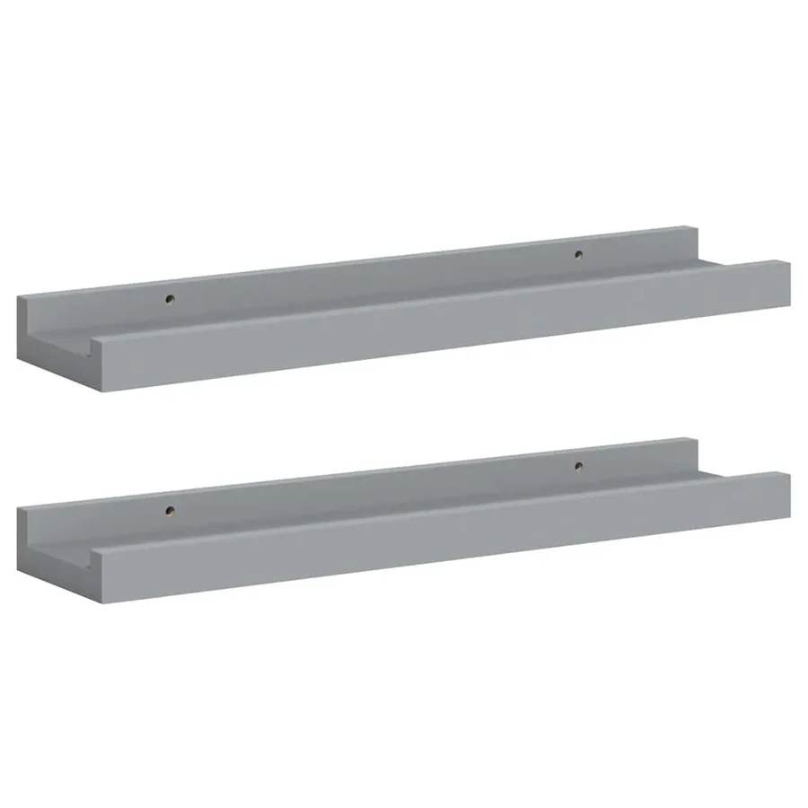 Étagères à rebord pour cadre photo 2 pcs Gris 40x9x3 cm MDF - 5
