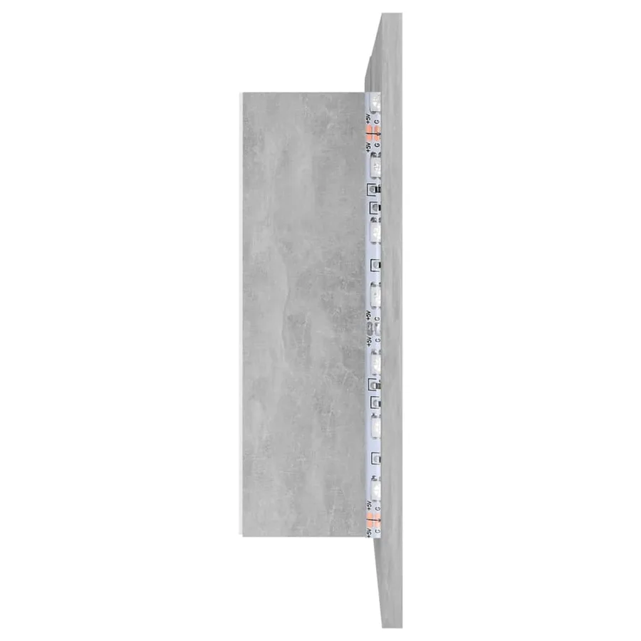 Armoire de salle de bain à miroir LED Gris béton Acrylique - 10
