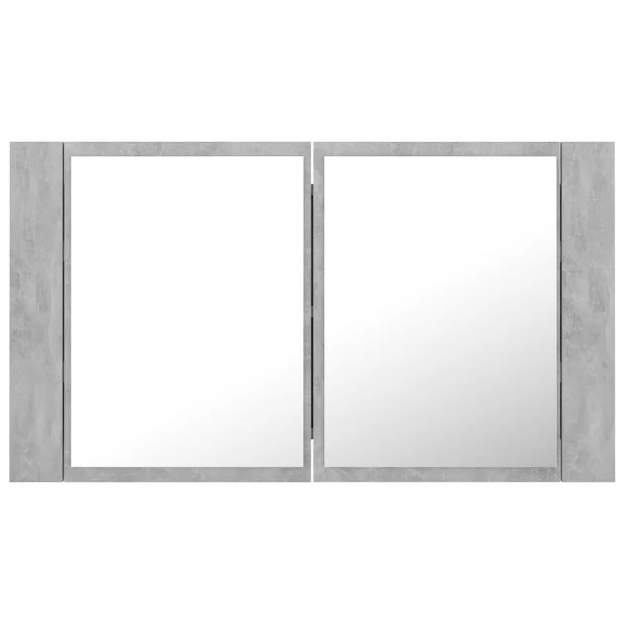 Armoire de salle de bain à miroir LED Gris béton Acrylique - 9