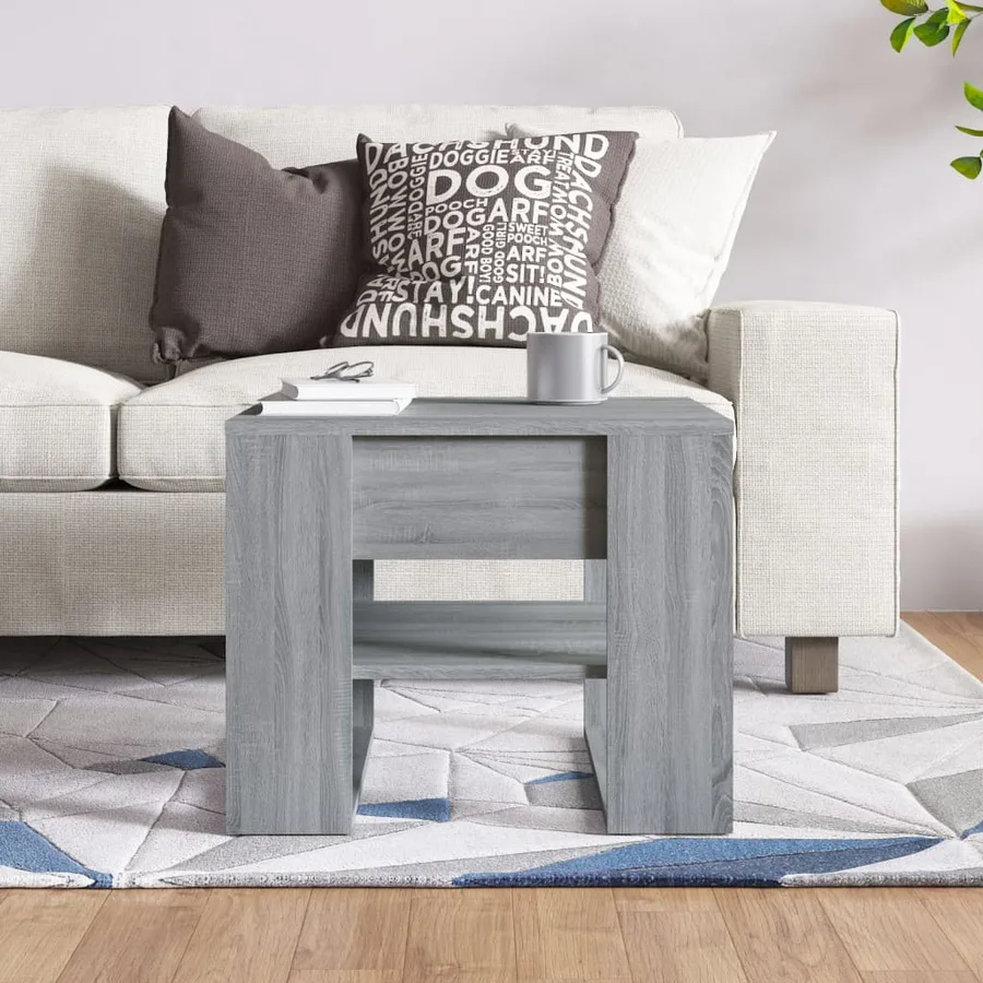 Table basse sonoma gris 55,5x55x45 cm bois d'ingénierie - 5