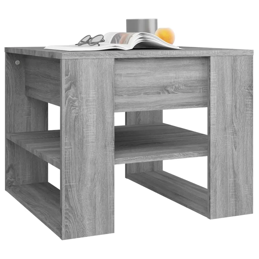 Table basse sonoma gris 55,5x55x45 cm bois d'ingénierie - 6