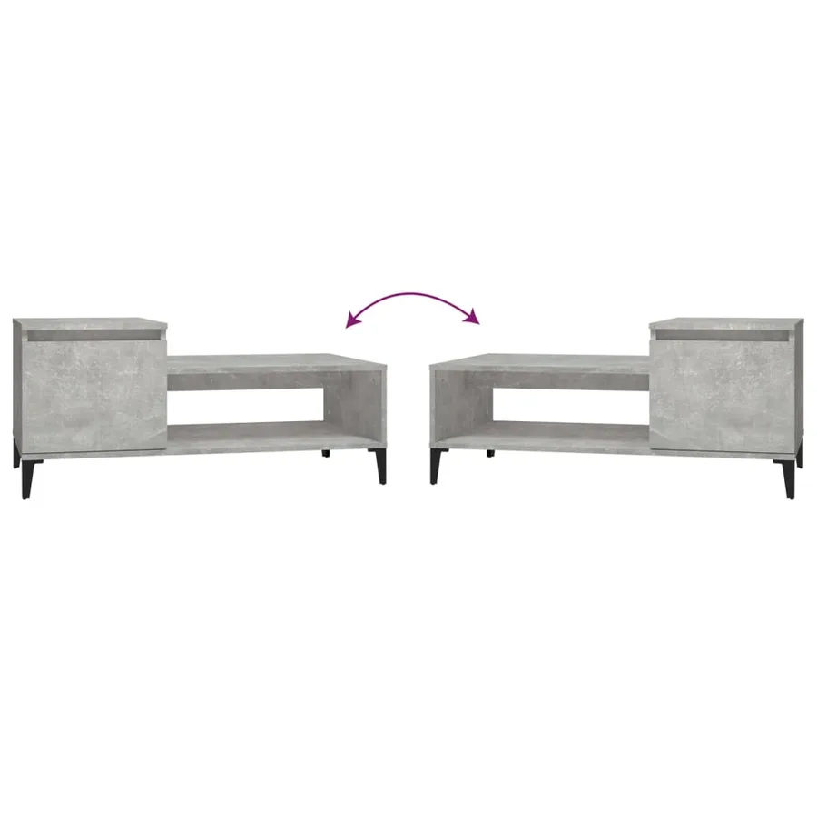 Table basse Gris béton 100x50x45 cm Bois d'ingénierie - 8