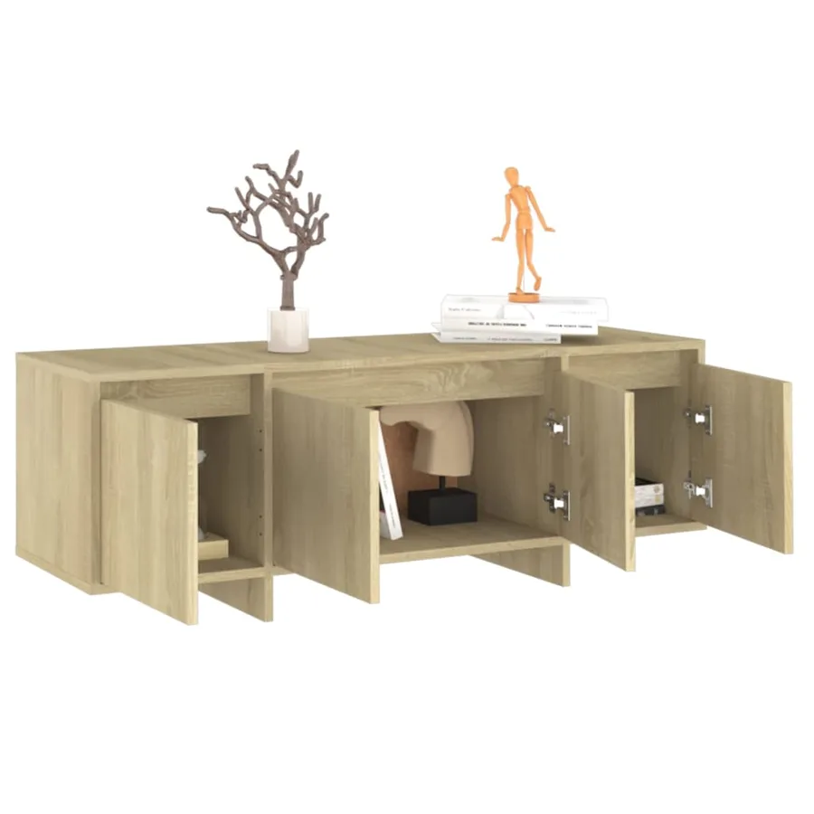 Meuble TV chêne sonoma 120x30x40,5 cm bois d'ingénierie - 4