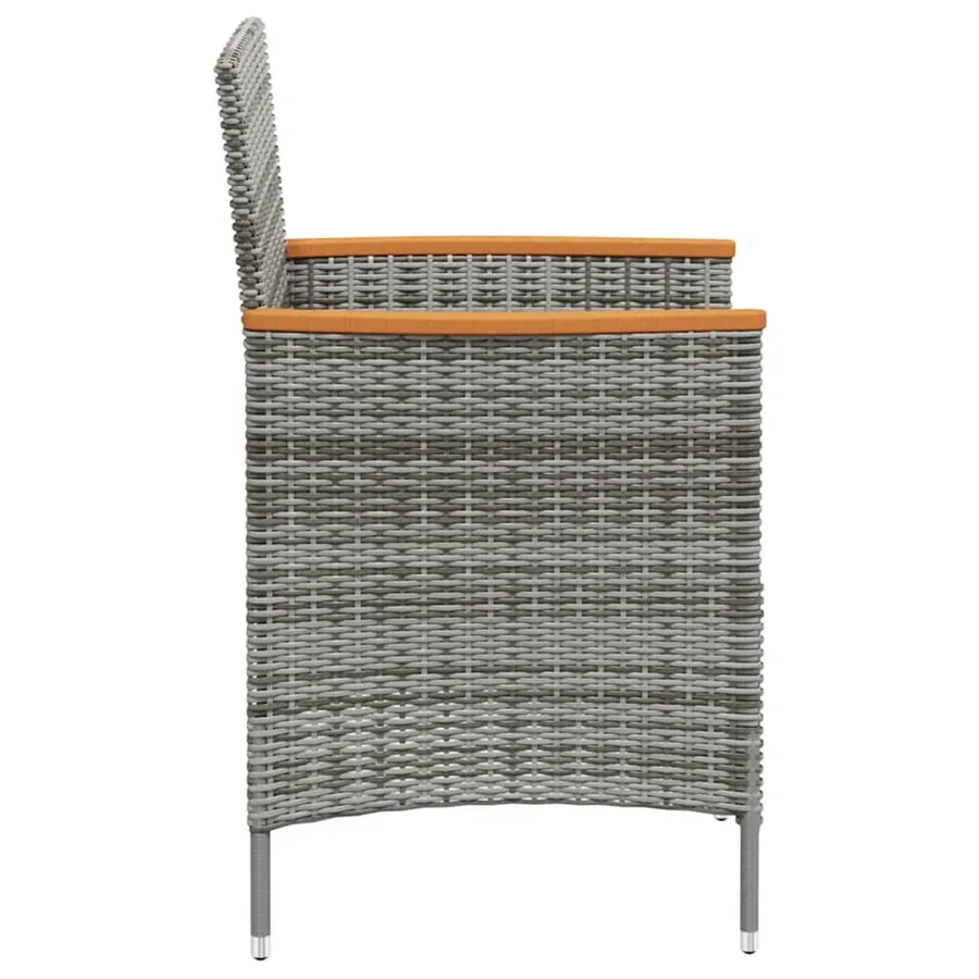 Chaises à manger de jardin lot de 2 Résine tressée Gris - 4