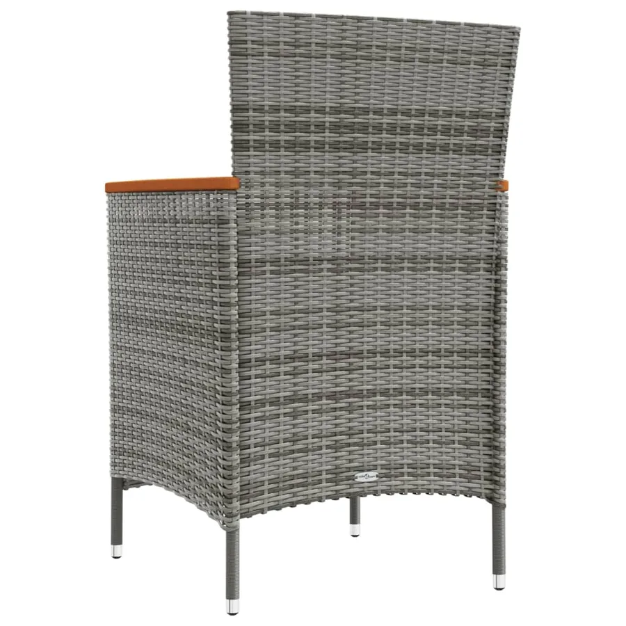 Chaises à manger de jardin lot de 2 Résine tressée Gris - 5