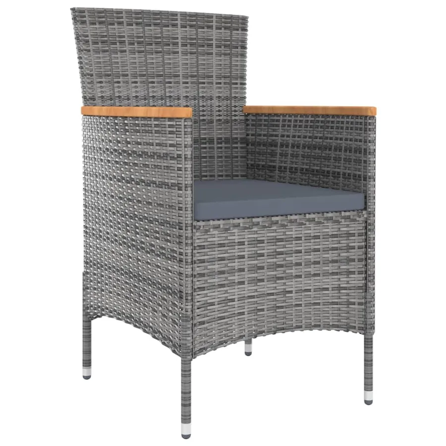 Ensemble à manger de jardin 11 pcs avec coussins Gris - 4