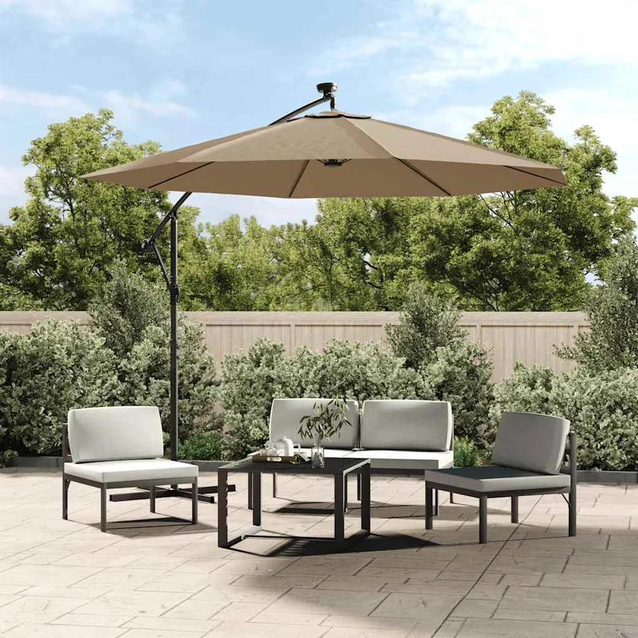 Tissu de remplacement pour parasol déporté taupe 300 cm