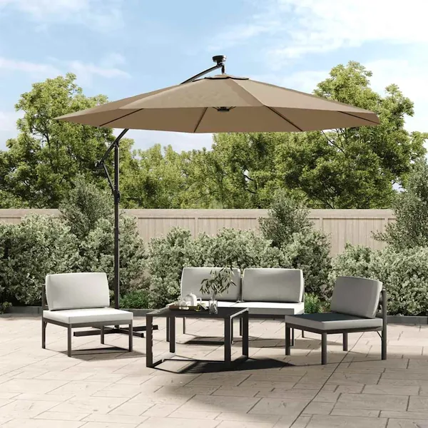 Tissu de remplacement pour parasol déporté taupe 300 cm