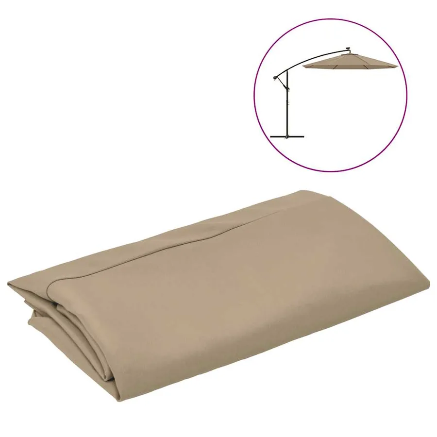 Tissu de remplacement pour parasol déporté taupe 300 cm - 2