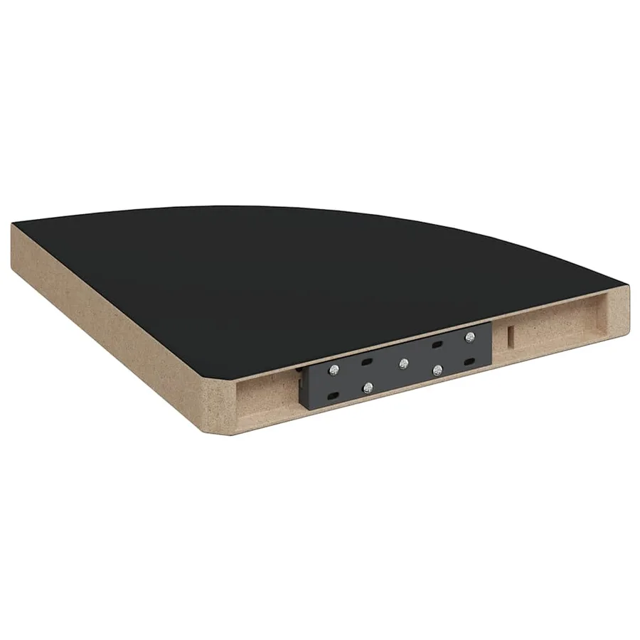 Étagères d'angle flottantes 2 pcs noir 35x35x3,8 cm MDF - 8
