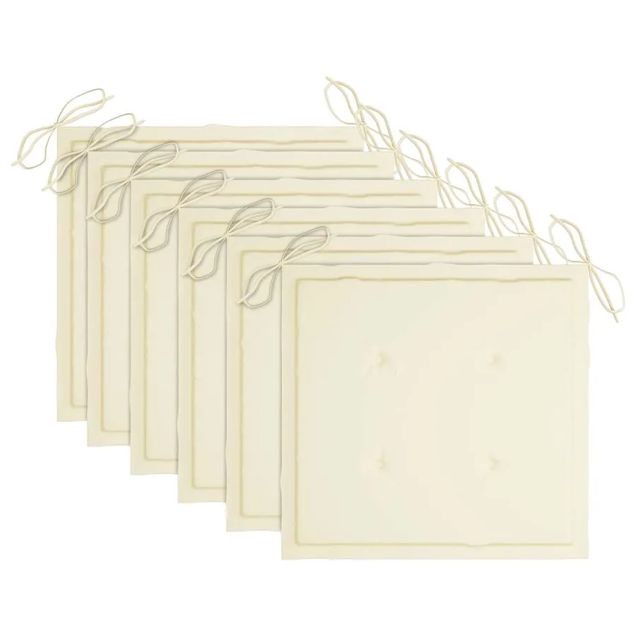 Chaises pliables de jardin avec coussins lot de 6 Bois de teck - 5