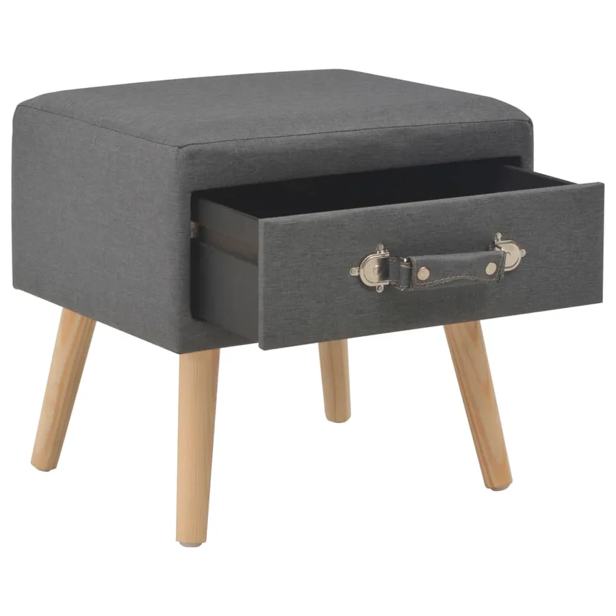 Table de chevet Gris foncé 40x35x40 cm Tissu - 2
