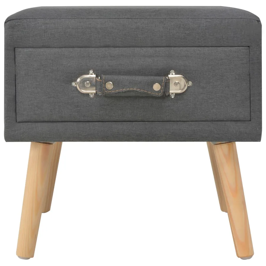 Table de chevet Gris foncé 40x35x40 cm Tissu - 4