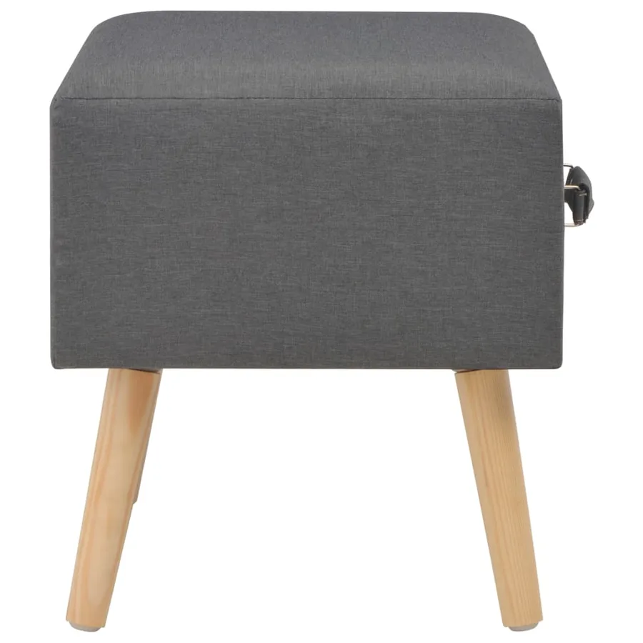 Table de chevet Gris foncé 40x35x40 cm Tissu - 5