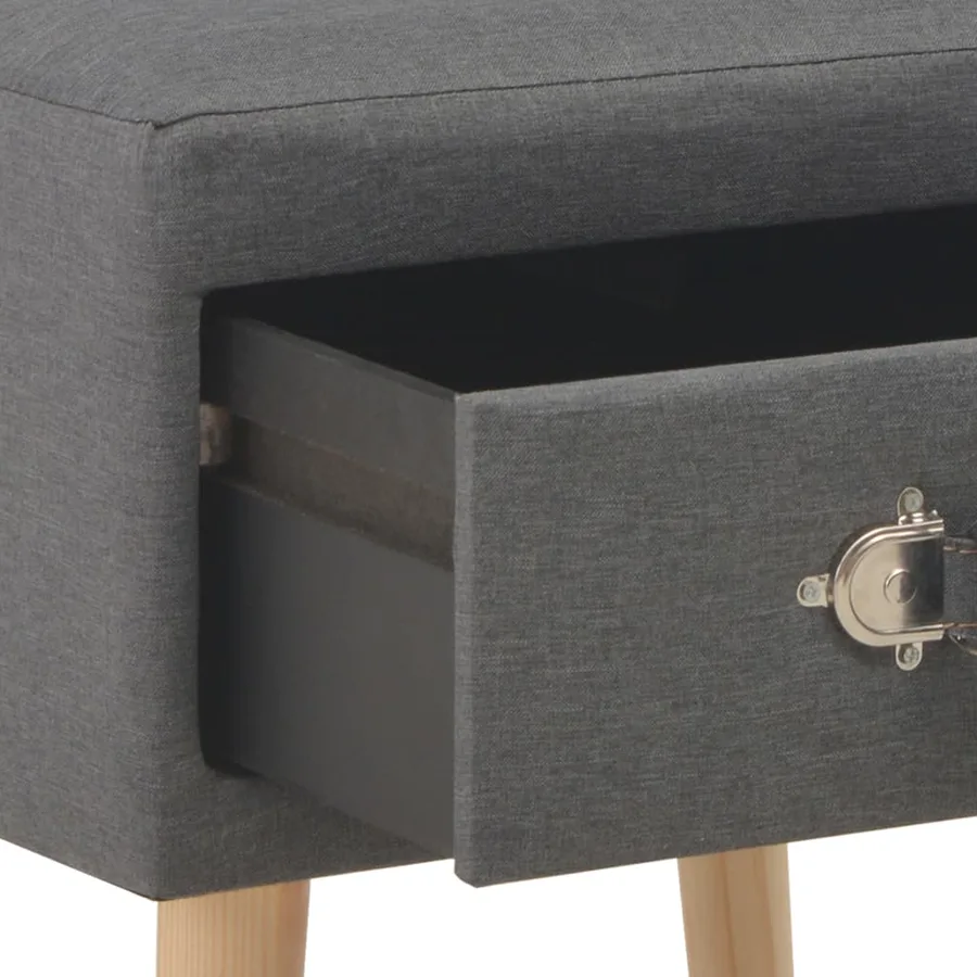 Table de chevet Gris foncé 40x35x40 cm Tissu - 6