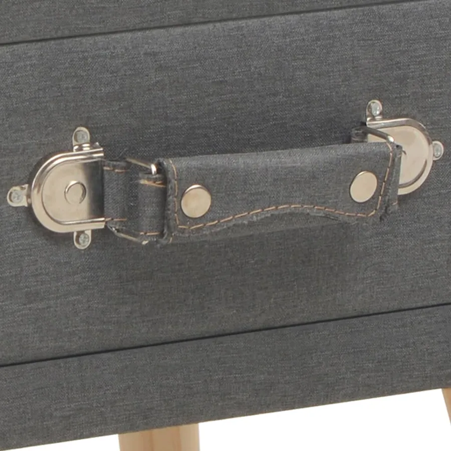Table de chevet Gris foncé 40x35x40 cm Tissu - 7