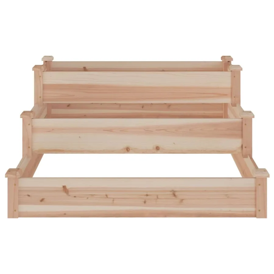 Lit surélevé de jardin 120x120x56 cm bois massif de sapin - 4