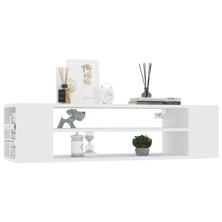 Meuble TV suspendu Blanc 100x30x26,5 cm Bois d’ingénierie - 3