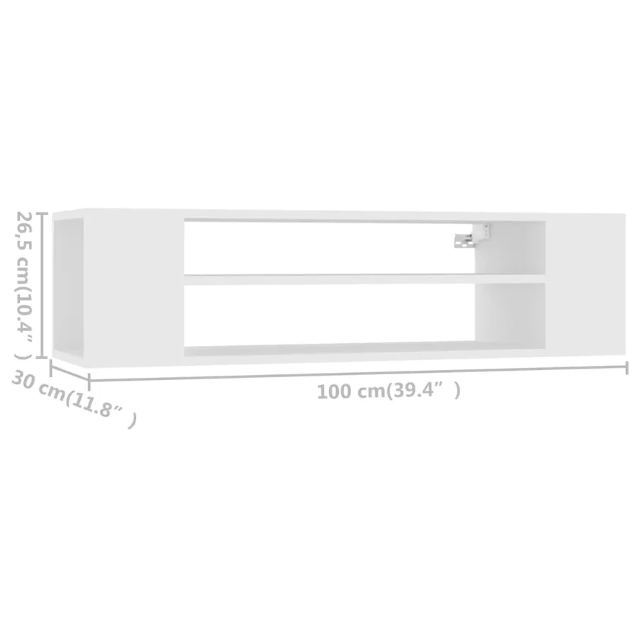 Meuble TV suspendu Blanc 100x30x26,5 cm Bois d’ingénierie - 7