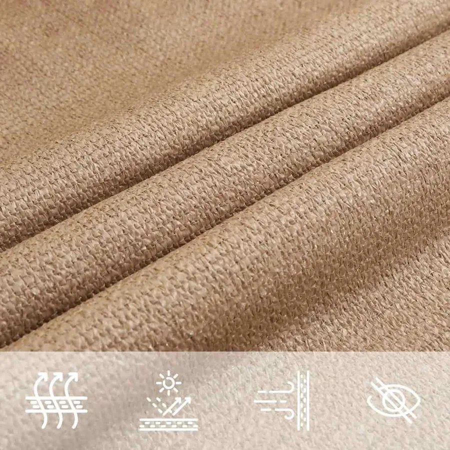 Voile d'ombrage 160 g/m² Taupe 3x4x4 m PEHD - 7