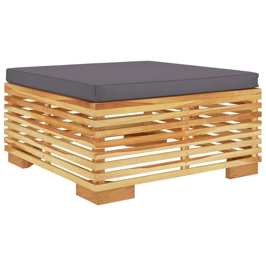 Salon de jardin 4 pcs avec coussins Bois de teck solide - 6