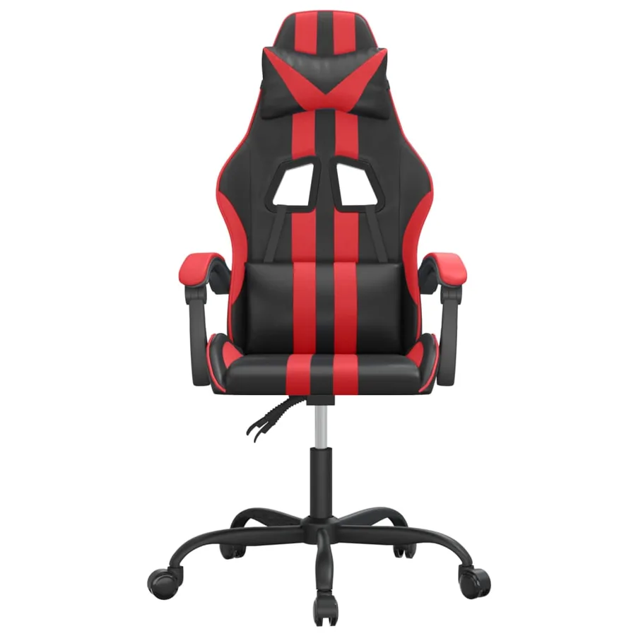 Chaise de jeu pivotante Noir et rouge Similicuir - 3
