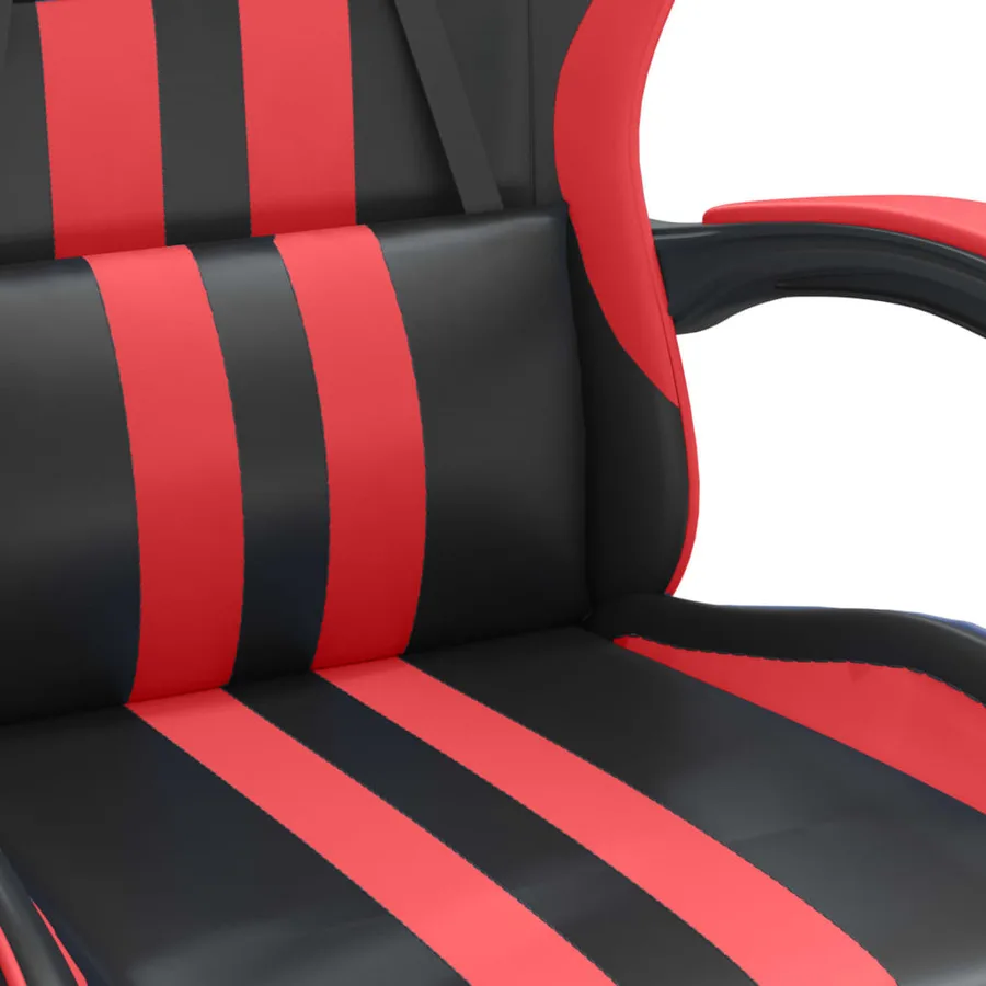 Chaise de jeu pivotante Noir et rouge Similicuir - 6