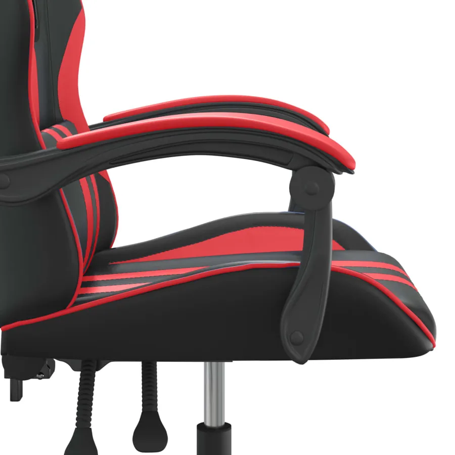 Chaise de jeu pivotante Noir et rouge Similicuir - 7