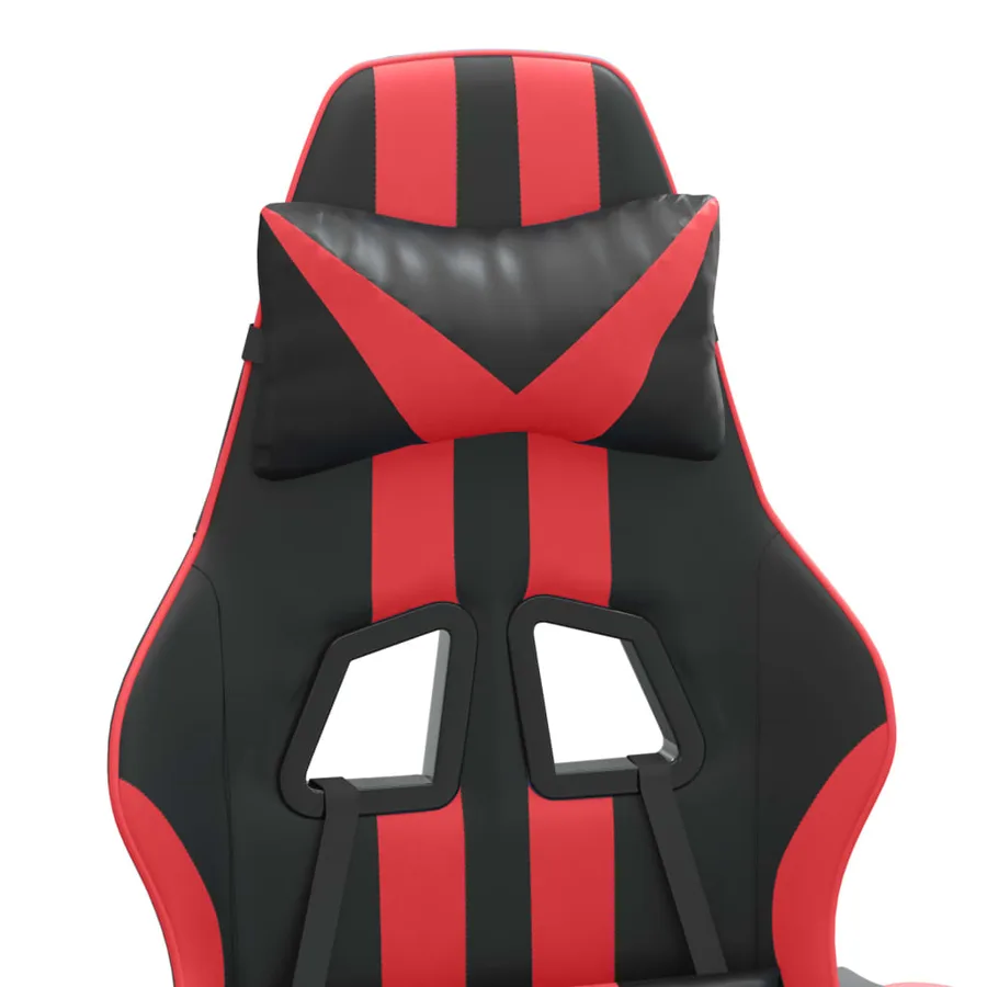 Chaise de jeu pivotante Noir et rouge Similicuir - 8
