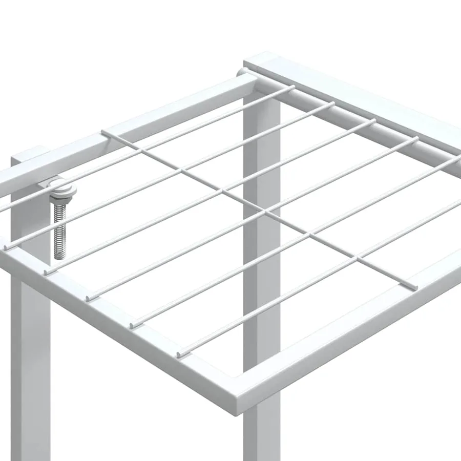 Jardinière avec roues 94,5x24,5x91,5 cm Blanc Fer - 8